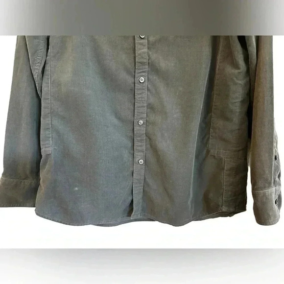 Public Opinion Gray Corduroy Long Sleeve Shirt Size M - Picture 5 of 16